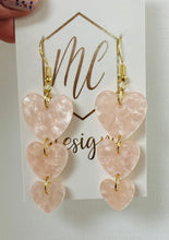 New Acrylic Heart Valentine Ascending Earrings