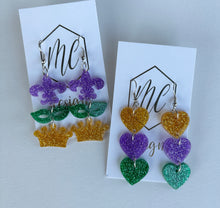 Mardi Gras Acrylic Earrings