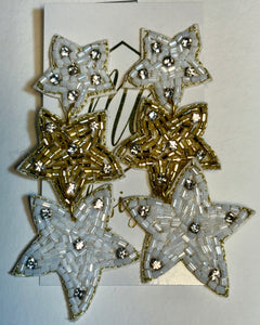 Triple Star Seed Beaded Earrings