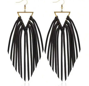 Leather Tassel Earrings