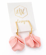 Gold Octagon Hoop Petal Earrings