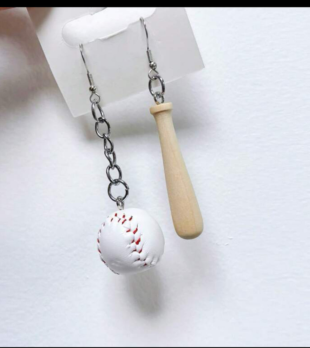 Bat and Baseball Earrings