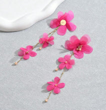 Long Statement Flower Earrings