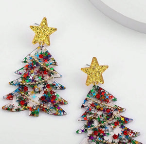 Star Star Christmas Tree Earrings