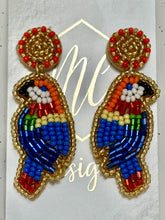 Beaded Parrot Earrings