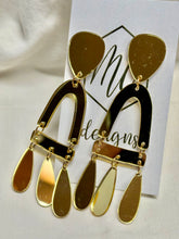 Acrylic Gold Mirrored Statement Earrings