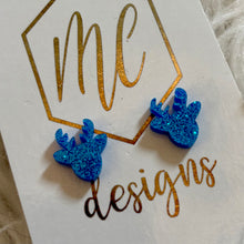 Glitter Reindeer Christmas Stud Earrings