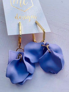 Gold Octagon Hoop Petal Earrings