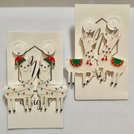 Llama Christmas Earrings