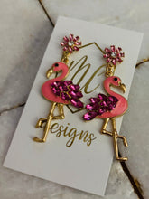 Rhinestone Flamingo Earrings
