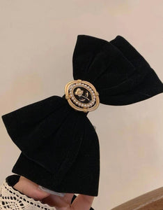 Black Velvet Hair Bow