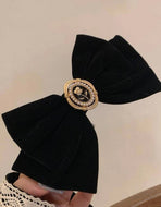 Black Velvet Hair Bow