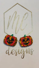 HALLOWEEN LEATHER GLITTER STUD EARRINGS