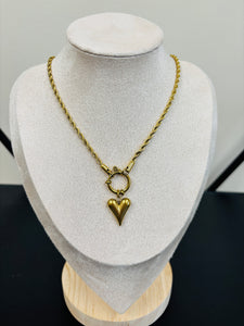 Chunky Heart Gold Necklaces