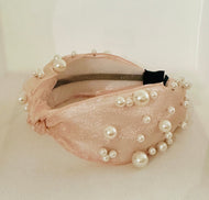 Pink Shimmery Pearl Headband