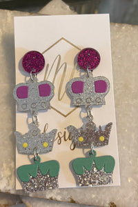 Assorted Acrylic Mardi Gras Earrings