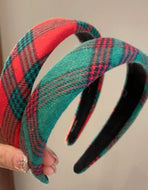 Flat Plaid Christmas Headbands