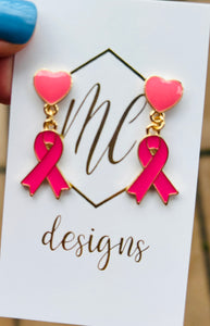 Small Breast Cancer Awareness Earrings