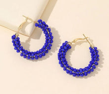 Multicolor Beaded Hoop Earrings