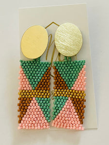 Beaded Rectangle Earrings