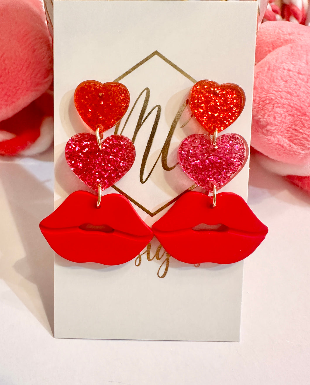 Heart Lips Valentine’s Day Earrings