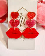 Heart Lips Valentine’s Day Earrings