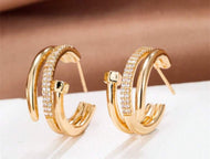 Small Nail Rhinestone Hoops