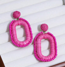 Oval Rattan Raffia Beach Ready Earrings