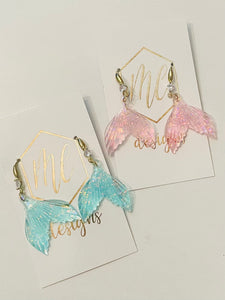 Glitter Mermaid Tail Earrings