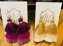 Small triple tassel earrings