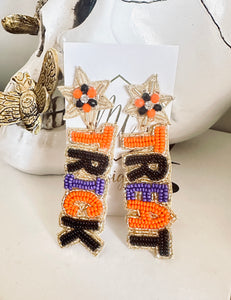 Beaded Trick or Treat Halloween Earrings