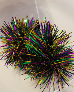 Mardi Gras Pom Pom Earrings