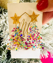 Christmas Tree Confetti Acrylic Earrings