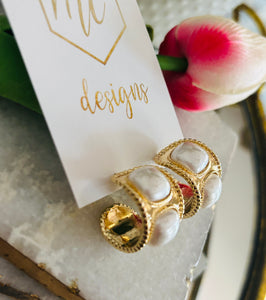 Large Pearl Hoops