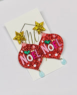 Ornament Christmas Glitter Earrings