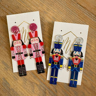 Acrylic Glitter Nutcracker Earrings