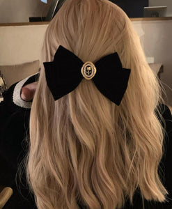 Black Velvet Hair Bow