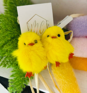 Chenille Chick Easter Plush Earrings