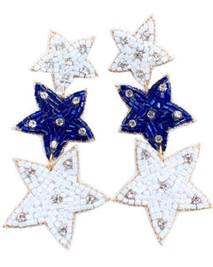 Triple Star Seed Beaded Earrings