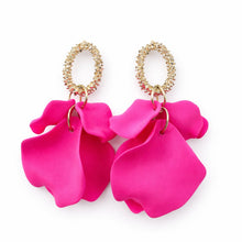Small Matte Petal Earrings with Open Gold Circle Post