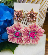 FLOWER  SEED BEADED EARRINGS
