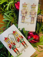 New Enamel Nutcracker Christmas Post Earrings