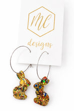 Small Confetti Acrylic Sitting Bunny Earrings