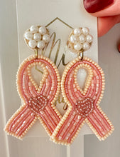 Breast Cancer Beaded Earrings