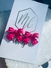 Hot Pink Bow Studs