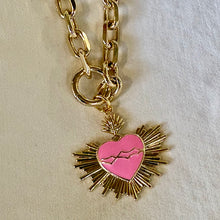 Double Enamel Chain Heart Necklaces