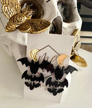 Triple Glitter Bat Earrings