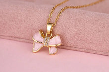 Gold Bow Simple Charm and Rhinestone Necklaces