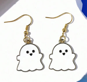 Small Ghost Hoop Earrings Halloween