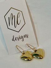 Cushion Heart Drop Hoop Earrings